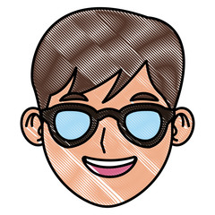 Man with sunglasses face