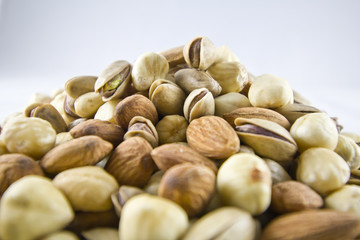 Several Nuts Hill Isolated on White Background