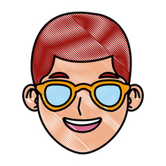 Man with sunglasses face