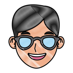 Man with sunglasses face