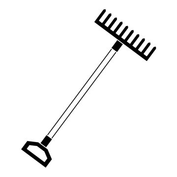 gardening rake isolated icon vector illustration design