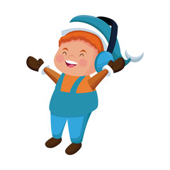 Cute boy christmas cartoon