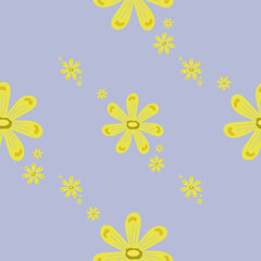 Fototapeta na wymiar daisies pattern seamless violet background