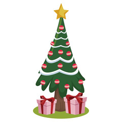 Christmas tree with giftboxes