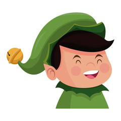 Cute elf christmas cartoon face