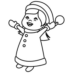 Cute girl christmas cartoon