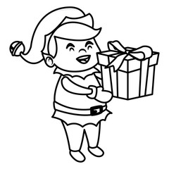 Cute elf christmas cartoon