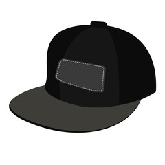  black Baseball cap on white background