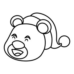Bear christmas head cartoon
