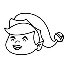 Cute elf face christmas cartoon