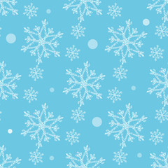 Vector seamless pattern with snowflakes. Winter background.