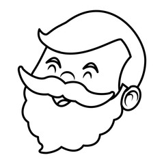Grandparent face with mustache face cartoon