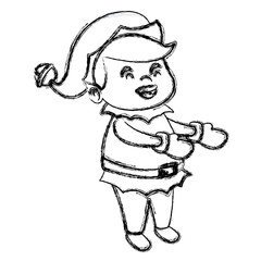 Cute elf christmas cartoon