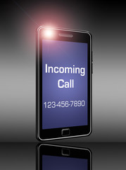 Hearing impaired cell phone users benefit from the accessibility features on phones that signal an incoming call with a flashing light rather than a ringtone. Here is a 3-D illustration of that featur