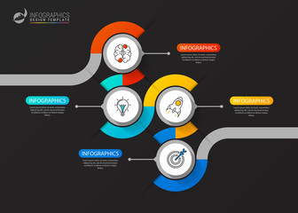 Abstract colorful business path. Timeline infographic template