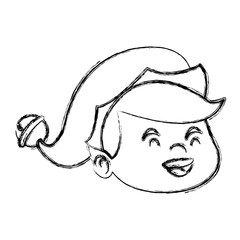 Cute elf face christmas cartoon