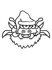 kopf gesicht weihnachtsmann nikolaus weihnachten winter geschenke frech klein süß niedlich augen viele monster horror halloween comic cartoon clipart