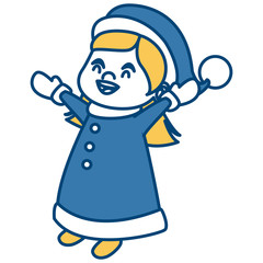 Cute girl christmas cartoon