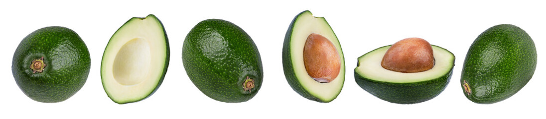 Fresh avocado isolated on white background with clipping path