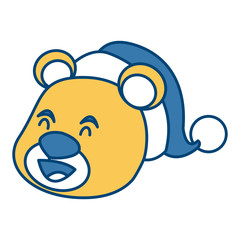 Bear christmas head cartoon