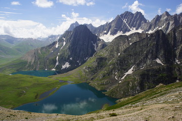 Fototapeta na wymiar Krishansar Lake/ Gadsar Pass - Kashmir Great Lakes Trek