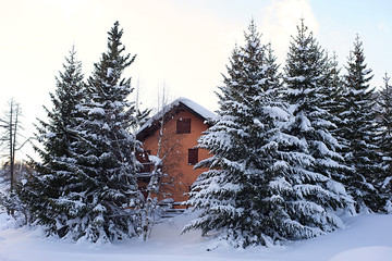 chalet in high mountain