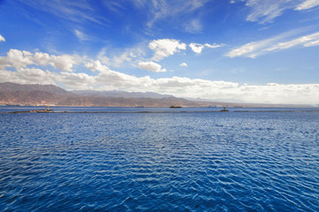 Spectacular blue sky view near the mountains