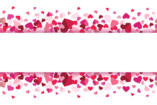 Valentines Day Floating Hearts Center Banner Repeating Vector Background 1