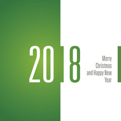 Merry Christmas Happy New Year 2018 green white banner vector