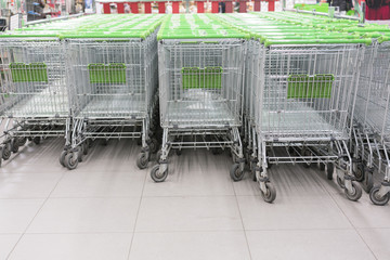 green shopping carts