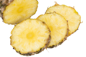 pineapple slice isolated on the white background