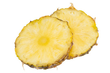 pineapple slice isolated on the white background