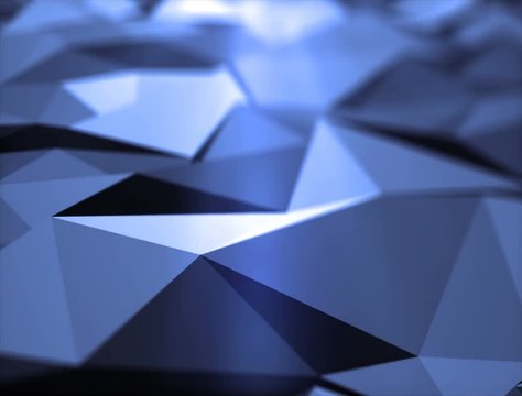 Abstract cg polygonal Blue surface. Geometric lines motion background.