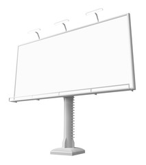 Obraz premium 3D rendering of blank billboard (empty advertisement) isolated on white background