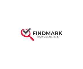 Loupe and Check Mark Logo Template. Magnifier and Tick Vector Design. Search Engine Optimization Illustration