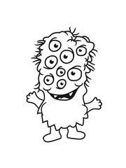 klein süß niedlich augen viele monster horror halloween comic cartoon clipart