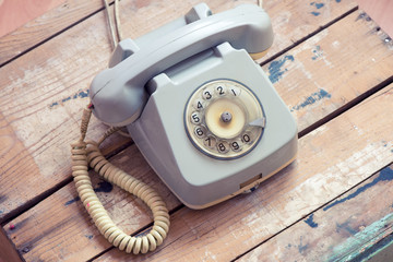 Old telephone with rotary dial