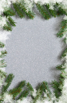 New Year background with fir and snow!