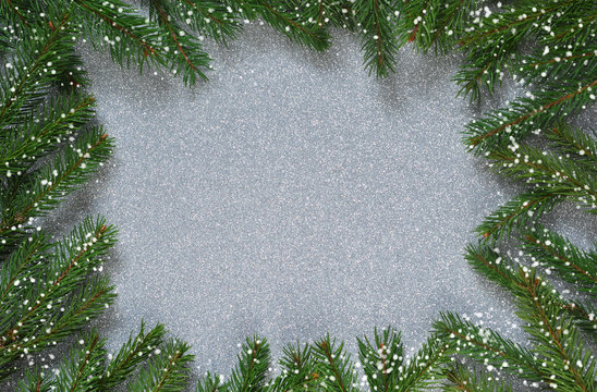 New Year background with fir and snow!