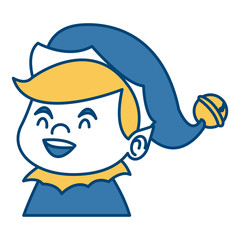 Cute elf face christmas cartoon