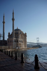 Fototapeta na wymiar Ortakoy Mosque and Bosphorus View
