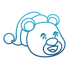Bear christmas head cartoon