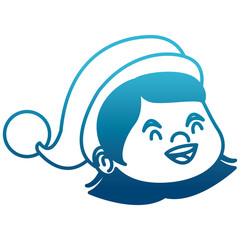 Cute girl face christmas cartoon