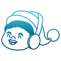 Cute boy face christmas cartoon