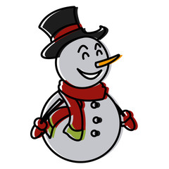 Snowman christmas cartoon