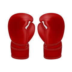 Boxing glove in vector on white background.Boxing gloves vector illustration.Boxing glove photorealism.