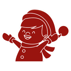 Cute boy face christmas cartoon