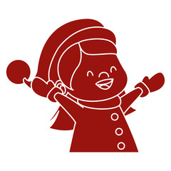 Cute girl christmas cartoon