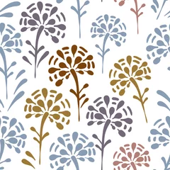 Foto auf Leinwand Vector floral seamless pattern. Colorful hand drawn flowers, ornament © sunny_lion