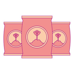 fertilizer bags isolated icon vector illustration design